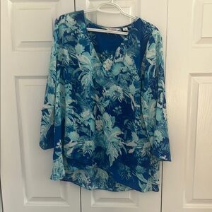 Floral Blue Women's Top